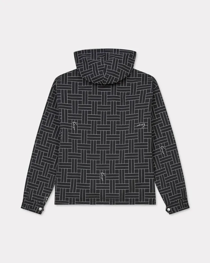 Men 039KENZO Weave039 Windbreaker Black Kenzo Jackets And Coats