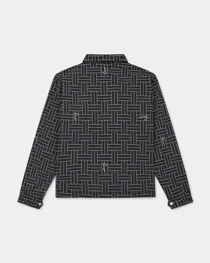 Men 039KENZO Weave039 Windbreaker Black Kenzo Jackets And Coats