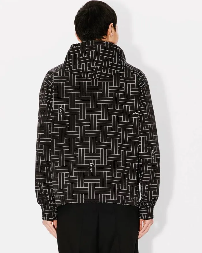 Men 039KENZO Weave039 Windbreaker Black Kenzo Jackets And Coats
