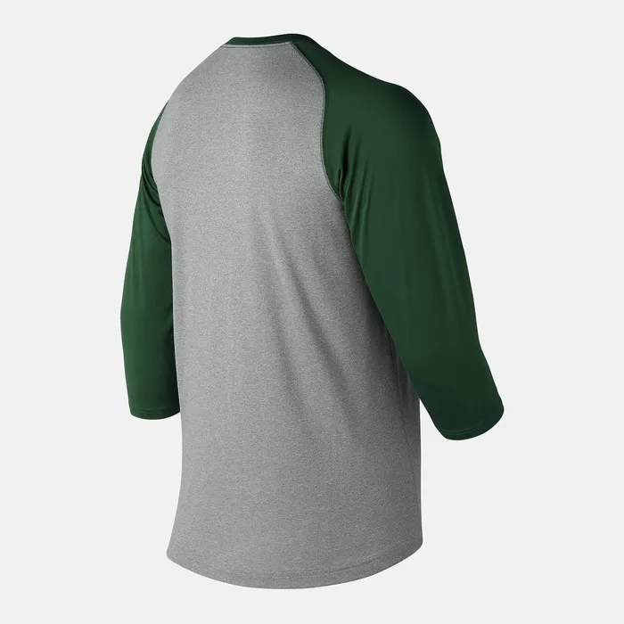 Men 34 Baseball Raglan Top Team Dark Green New Balance Shirts Men 34 Baseball Raglan Top Team Dark Green New Balance Shirts
