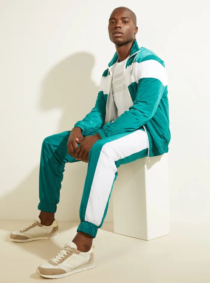 Men Activewear GUESS Teal Nowell Zipup Active Jacket