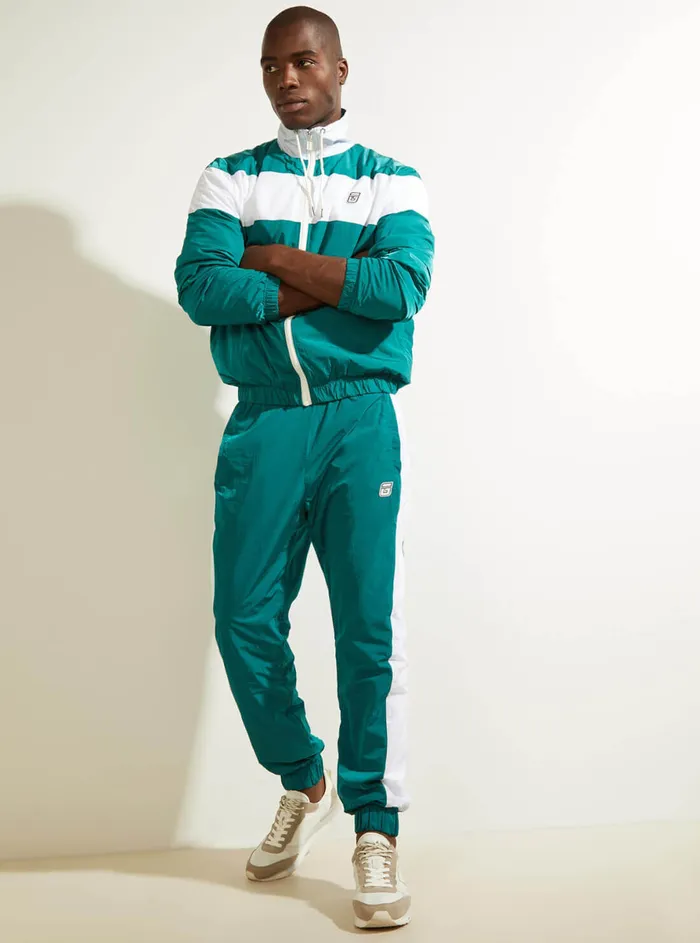 Men Activewear GUESS Teal Nowell Zipup Active Jacket