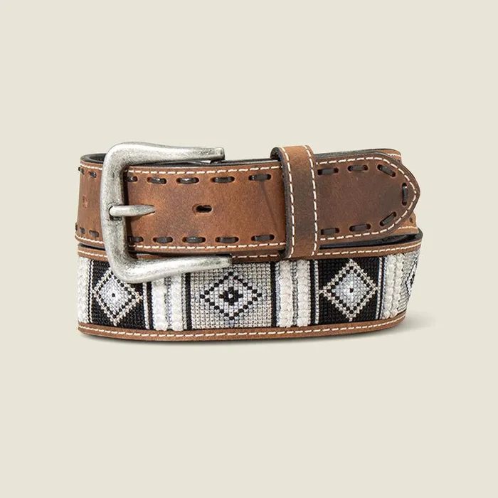 Men Belts Ariat Woven Geo Inlay Belt Multi