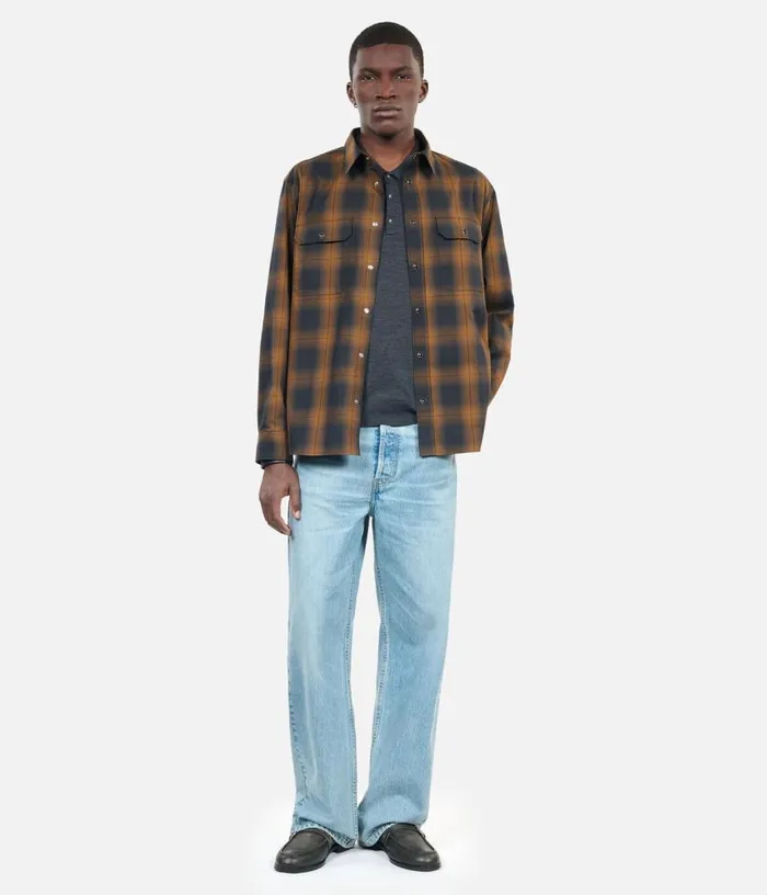 Men Black And Brown Checked Overshirt THE KOOPLES Shirts