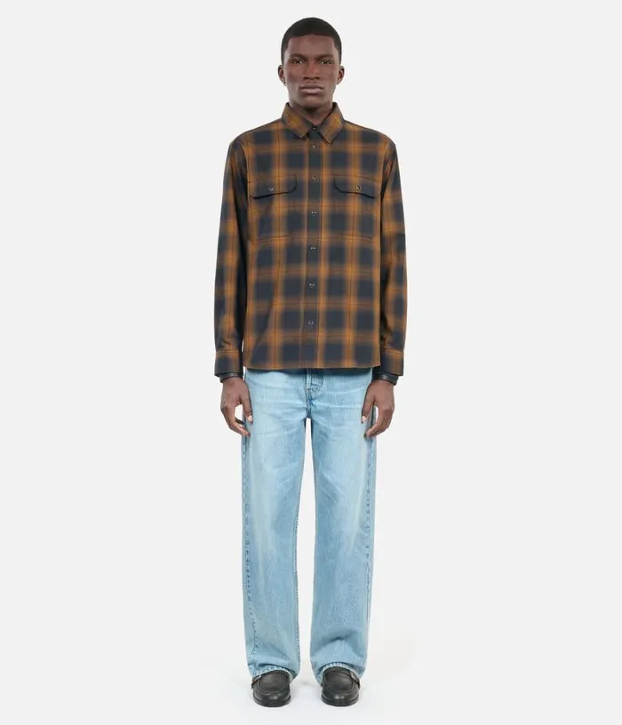 Men Black And Brown Checked Overshirt THE KOOPLES Shirts