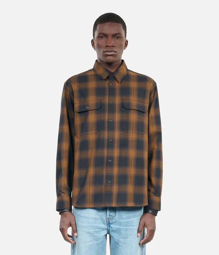 Men Black And Brown Checked Overshirt THE KOOPLES Shirts