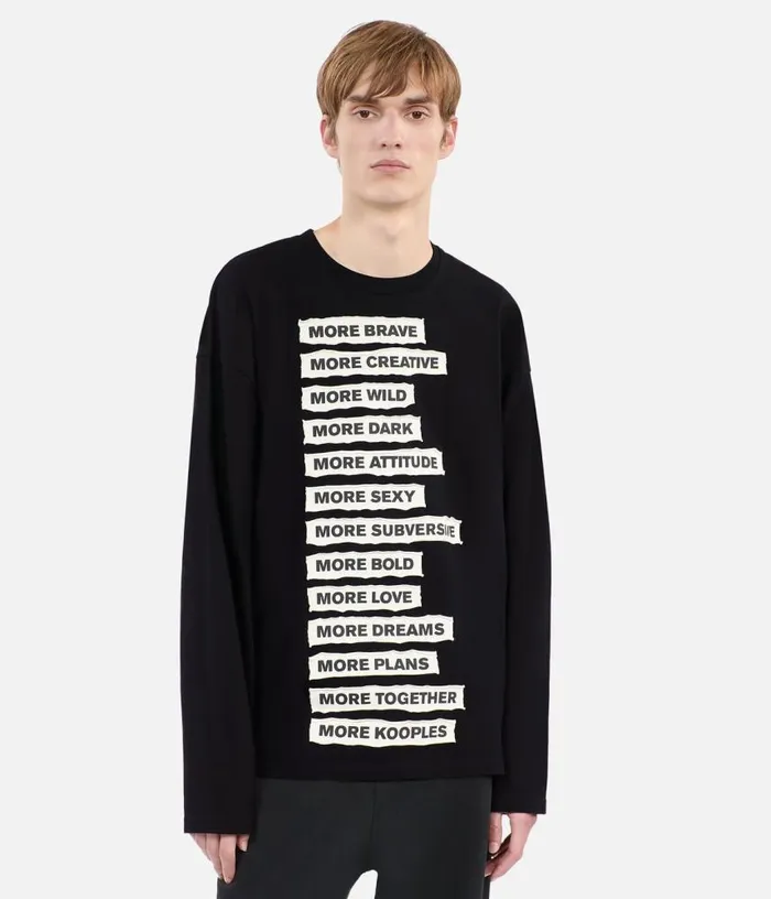 Men Black Longsleeved Tshirt THE KOOPLES Tshirts