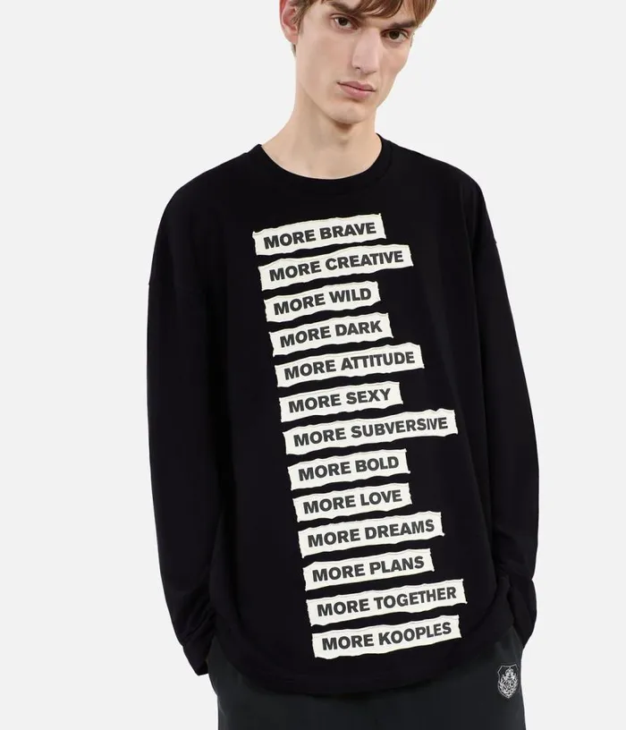 Men Black Longsleeved Tshirt THE KOOPLES Tshirts
