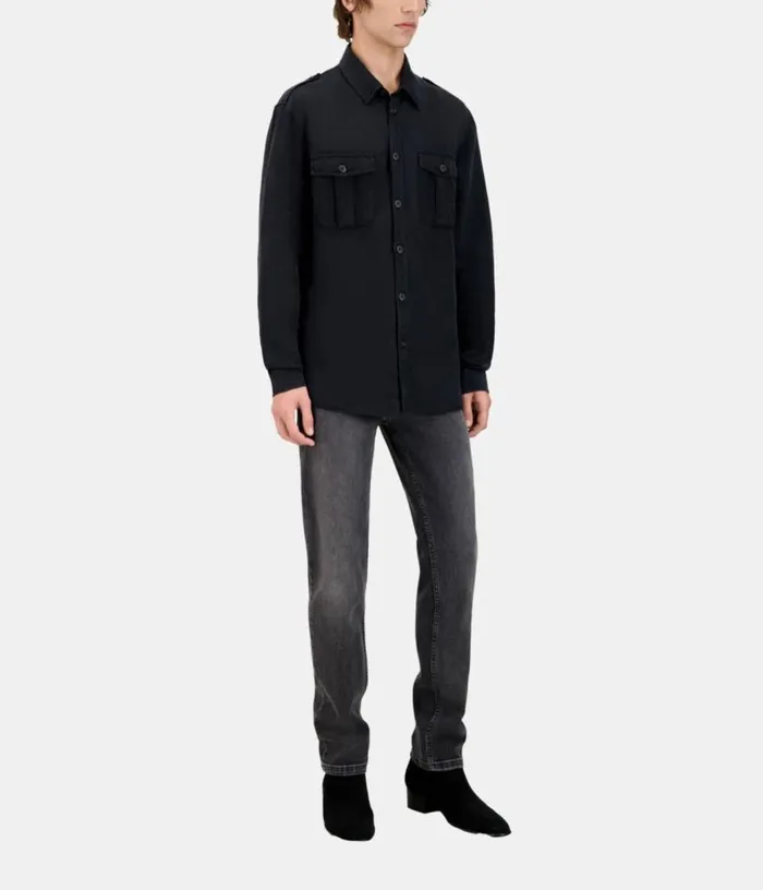 Men Black Lyocell And Linen Shirt THE KOOPLES Shirts
