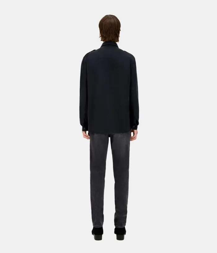 Men Black Lyocell And Linen Shirt THE KOOPLES Shirts