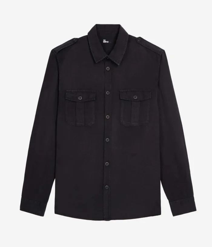 Men Black Lyocell And Linen Shirt THE KOOPLES Shirts