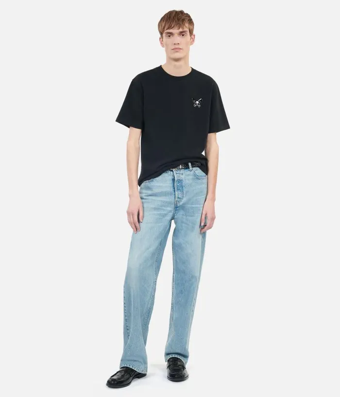 Men Black Tshirt With Butterfly Flocking THE KOOPLES Tshirts