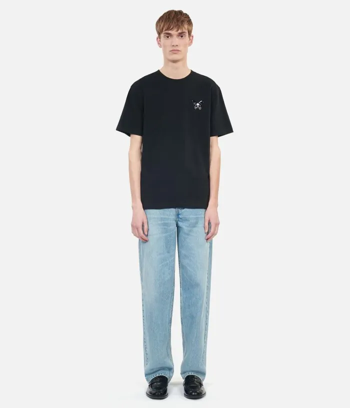 Men Black Tshirt With Butterfly Flocking THE KOOPLES Tshirts