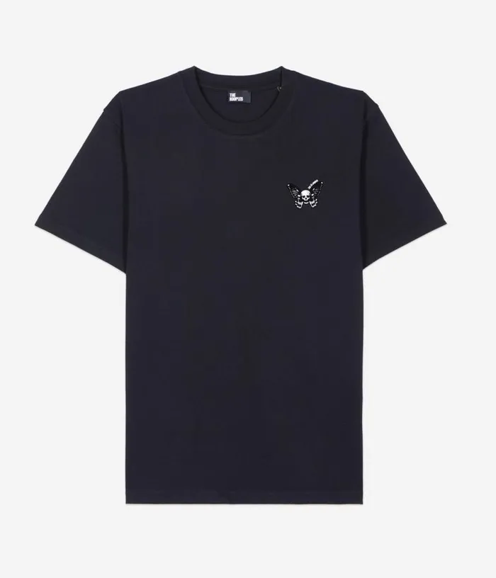 Men Black Tshirt With Butterfly Flocking THE KOOPLES Tshirts