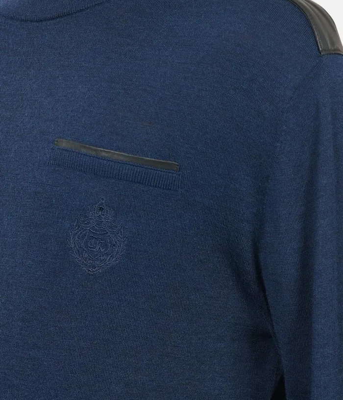 Men Blue Merino Wool Sweater THE KOOPLES Sweaters