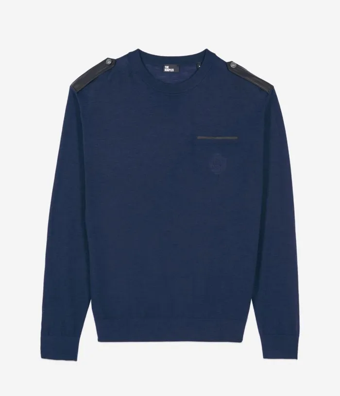 Men Blue Merino Wool Sweater THE KOOPLES Sweaters