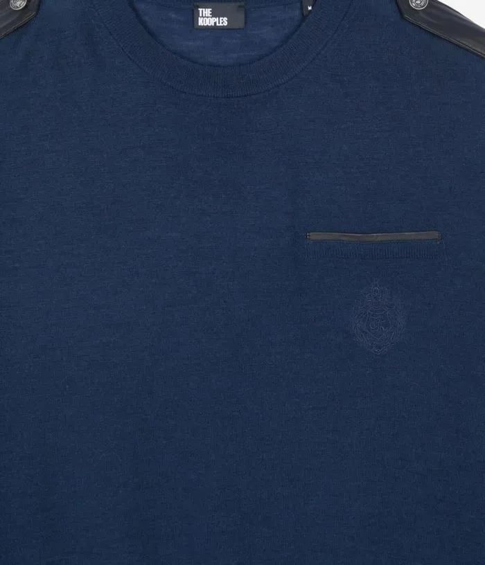 Men Blue Merino Wool Sweater THE KOOPLES Sweaters