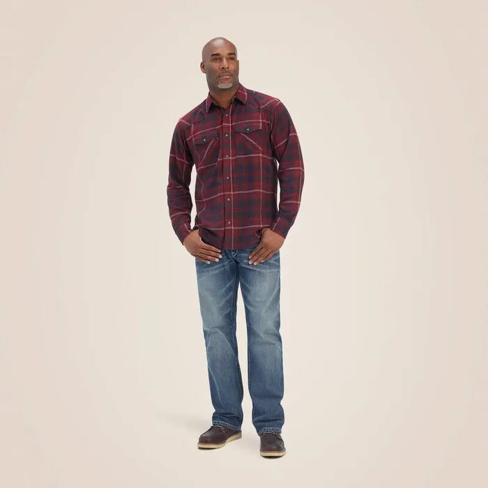 Men Button Down Shirts Ariat Heath Retro Fit Shirt Phantom