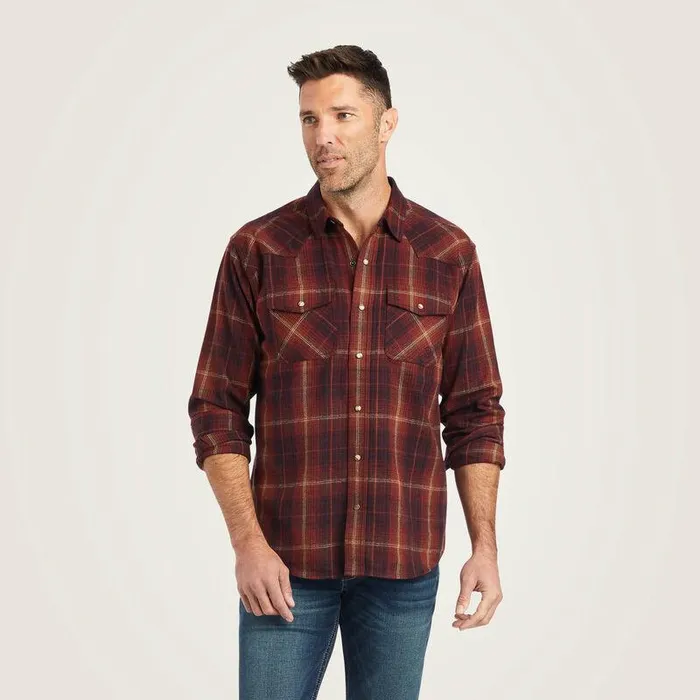 Men Button Down Shirts Ariat Hiller Retro Fit Shirt Rubaiyat