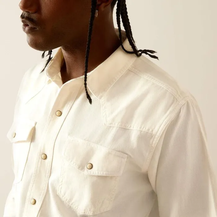 Men Button Down Shirts Ariat Jurlington Retro Fit Shirt Off White Men Button Down Shirts Ariat Jurlington Retro Fit Shirt Off White