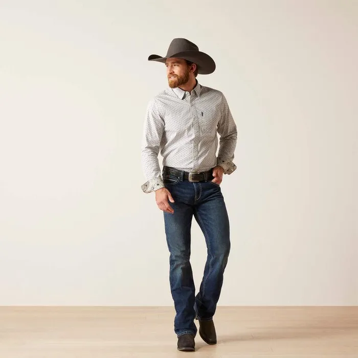 Men Button Down Shirts Ariat Maddox Stretch Modern Fit Shirt Grey Men Button Down Shirts Ariat Maddox Stretch Modern Fit Shirt Grey