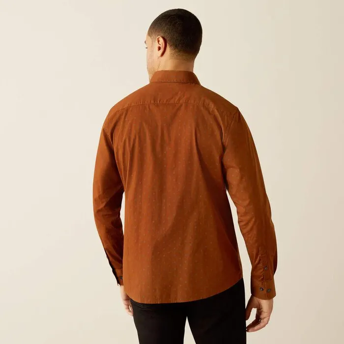 Men Button Down Shirts Ariat Mickey Modern Fit Shirt Brown Men Button Down Shirts Ariat Mickey Modern Fit Shirt Brown