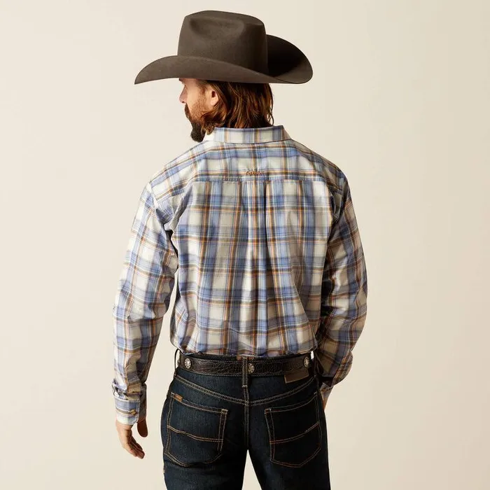 Men Button Down Shirts Ariat Pro Series Tristen Classic Fit Shirt Blue Men Button Down Shirts Ariat Pro Series Tristen Classic Fit Shirt Blue