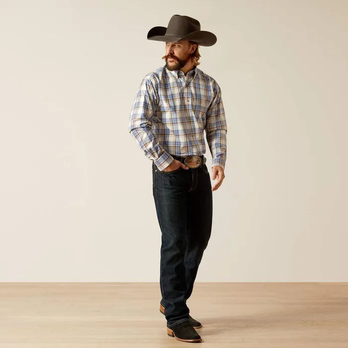 Men Button Down Shirts Ariat Pro Series Tristen Classic Fit Shirt Blue Men Button Down Shirts Ariat Pro Series Tristen Classic Fit Shirt Blue