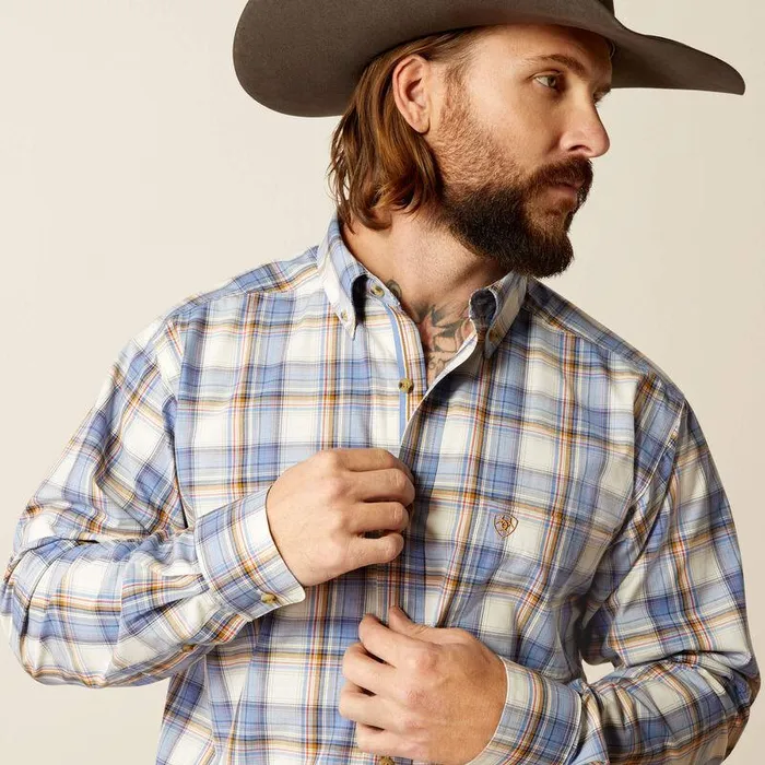Men Button Down Shirts Ariat Pro Series Tristen Classic Fit Shirt Blue Men Button Down Shirts Ariat Pro Series Tristen Classic Fit Shirt Blue