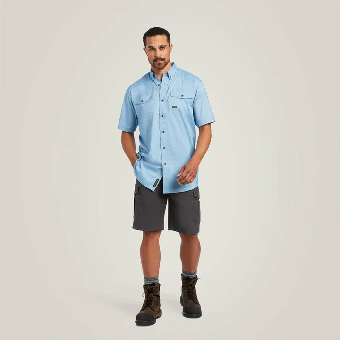 Men Button Down Shirts Ariat Rebar Made Tough VentTEK DuraStretch Work Shirt Deep Water Heather Men Button Down Shirts Ariat Rebar Made Tough VentTEK DuraStretch Work Shirt Deep Water Heather