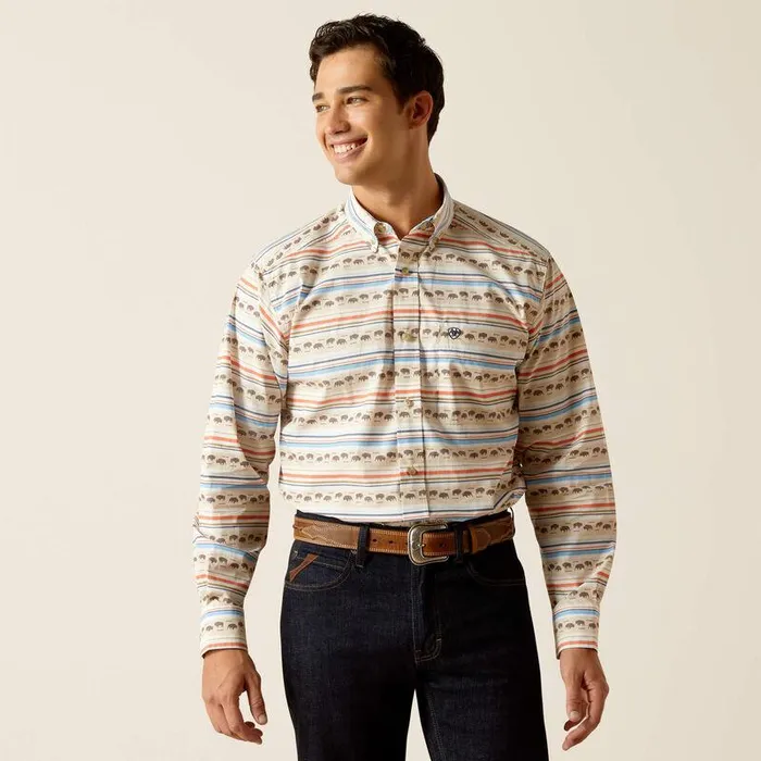 Men Button Down Shirts Ariat Reed Classic Fit Shirt Khaki