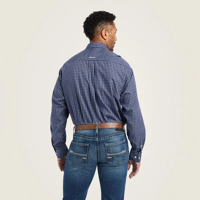 Men Button Down Shirts Ariat Wrinkle Free Immanuel Classic Fit Shirt Midnight Sail