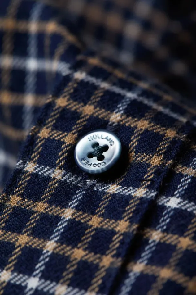 Men Classic Button Down Shirt Cheltenham Navy Check Holland Cooper Shirts