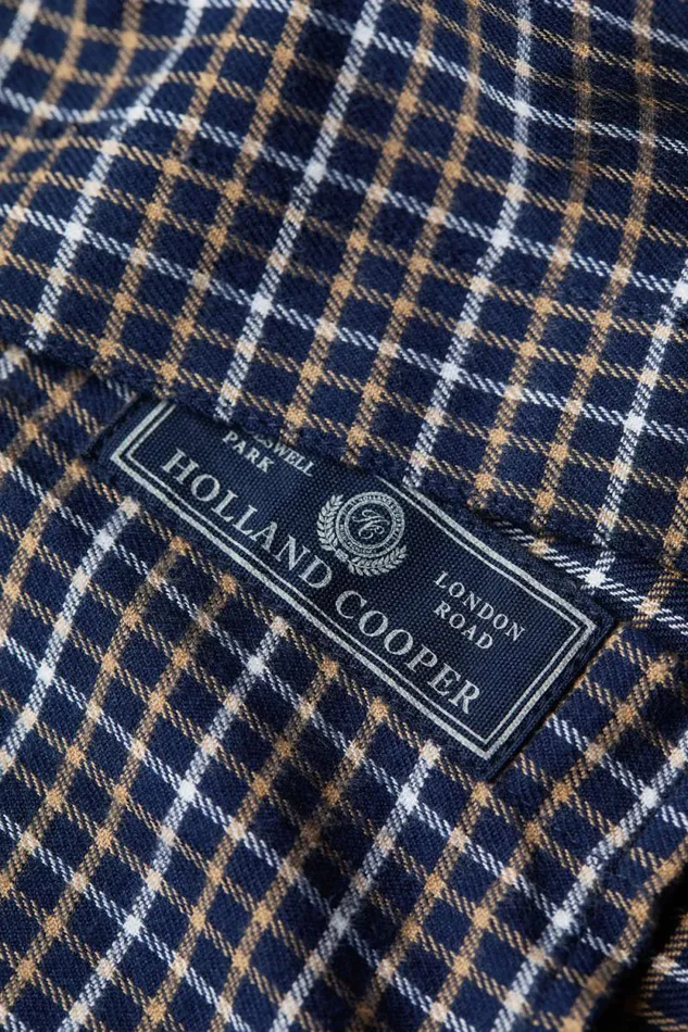 Men Classic Button Down Shirt Cheltenham Navy Check Holland Cooper Shirts