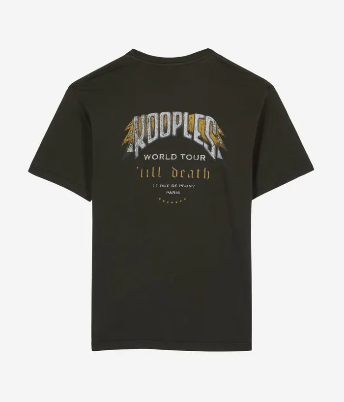 Men Dark Green Tshirt With Skull Butterfly Serigraphy THE KOOPLES Tshirts