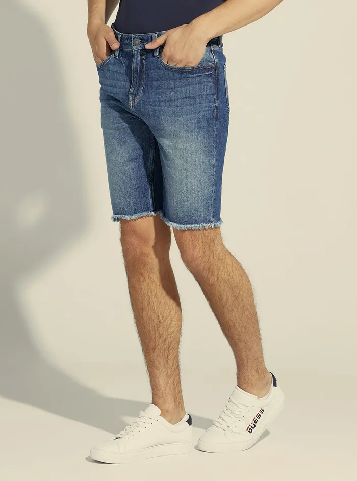 Men Denim GUESS Blue Denim Traverse Slim Shorts Men Denim GUESS Blue Denim Traverse Slim Shorts