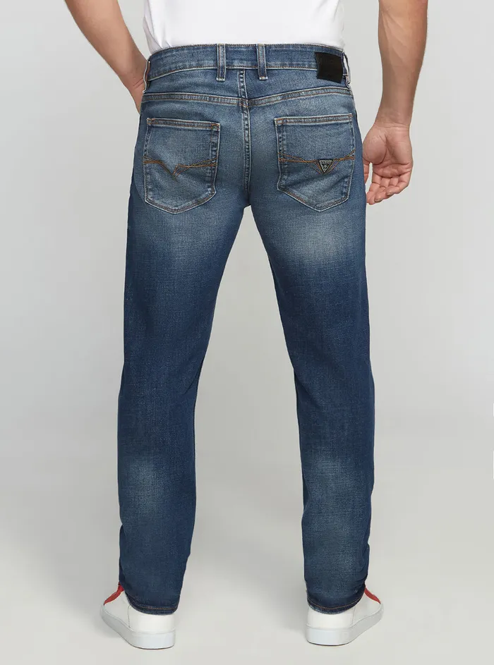 Men Denim GUESS Eco Lowrise Slim Tapered Denim Jeans In Stratus Blue Wash