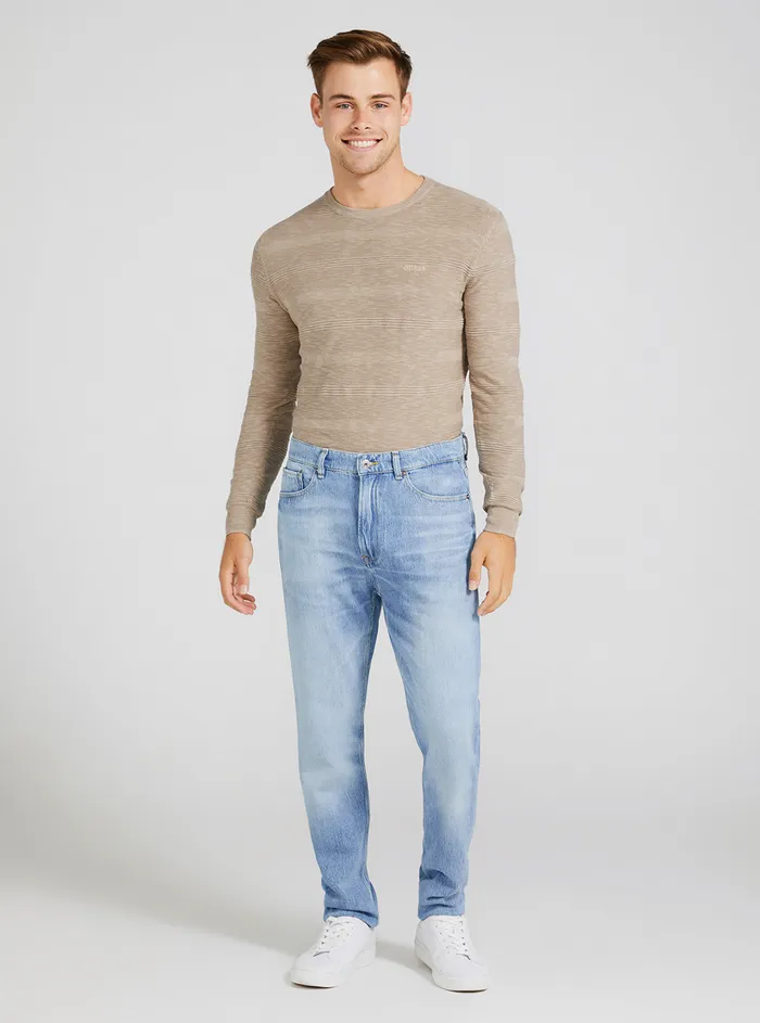 Men Denim GUESS Eco Midrise James Relaxed Tapered Denim Jeans In Thami Wash Men Denim GUESS Eco Midrise James Relaxed Tapered Denim Jeans In Thami Wash