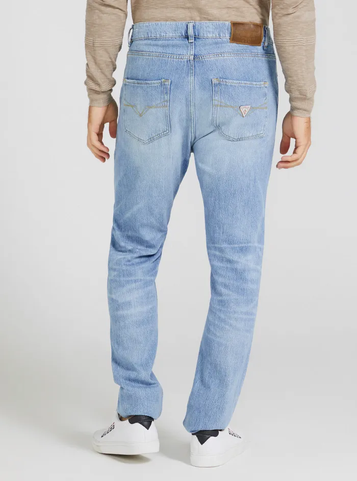 Men Denim GUESS Eco Midrise James Relaxed Tapered Denim Jeans In Thami Wash Men Denim GUESS Eco Midrise James Relaxed Tapered Denim Jeans In Thami Wash