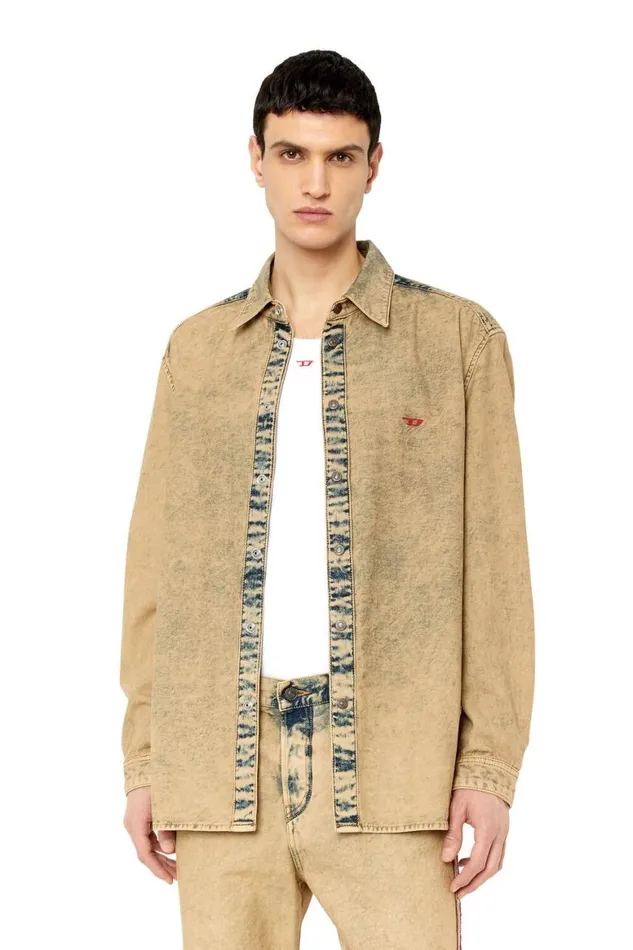Men Diesel Shirts DSIMPLYOVER Beige Men Diesel Shirts DSIMPLYOVER Beige