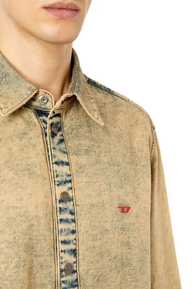 Men Diesel Shirts DSIMPLYOVER Beige Men Diesel Shirts DSIMPLYOVER Beige