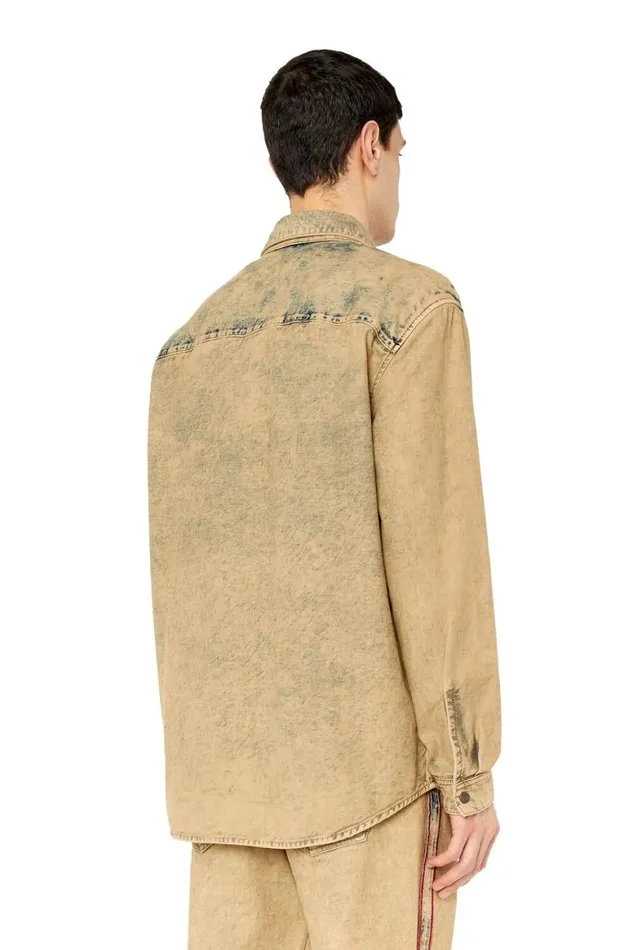 Men Diesel Shirts DSIMPLYOVER Beige Men Diesel Shirts DSIMPLYOVER Beige