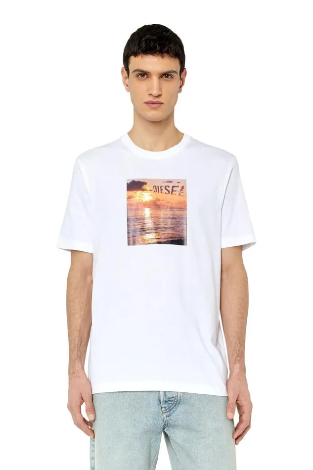 Men Diesel TShirts and Polos TJUSTG24 White Men Diesel TShirts and Polos TJUSTG24 White