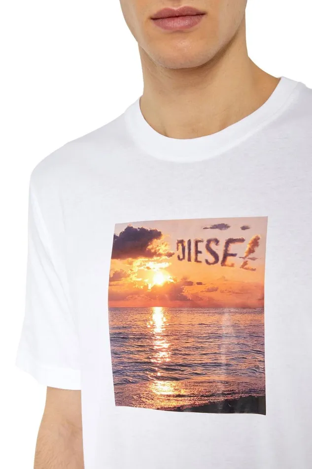 Men Diesel TShirts and Polos TJUSTG24 White Men Diesel TShirts and Polos TJUSTG24 White