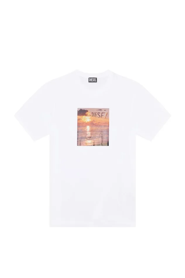 Men Diesel TShirts and Polos TJUSTG24 White Men Diesel TShirts and Polos TJUSTG24 White