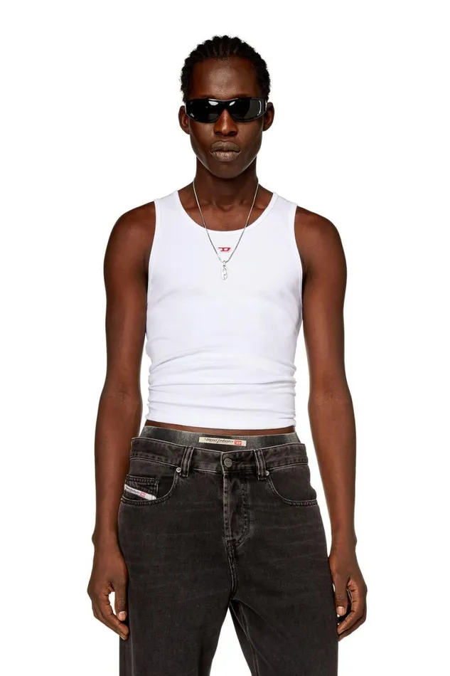 Men Diesel TShirts and Polos TLIFTYD White Men Diesel TShirts and Polos TLIFTYD White