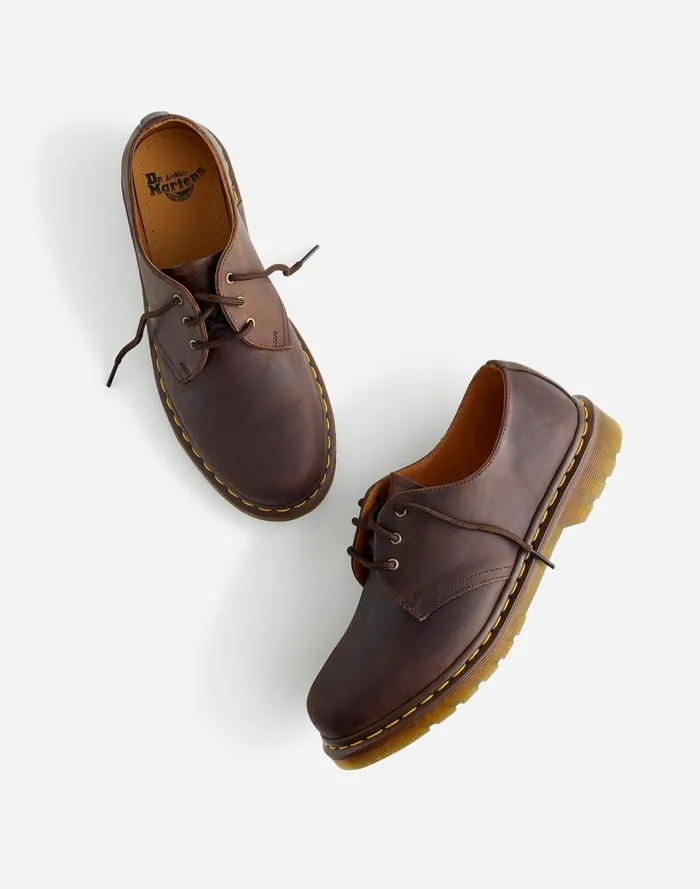 Men Dress Shoes and Loafers Madewell Dr Martens 1461 Oxfords In Leather Dark Brown Crazy Horse