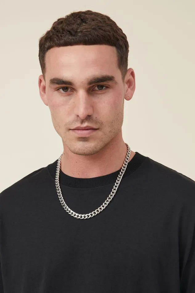 Men Gifting Cotton On Chain Necklace Chainburnished Silver
