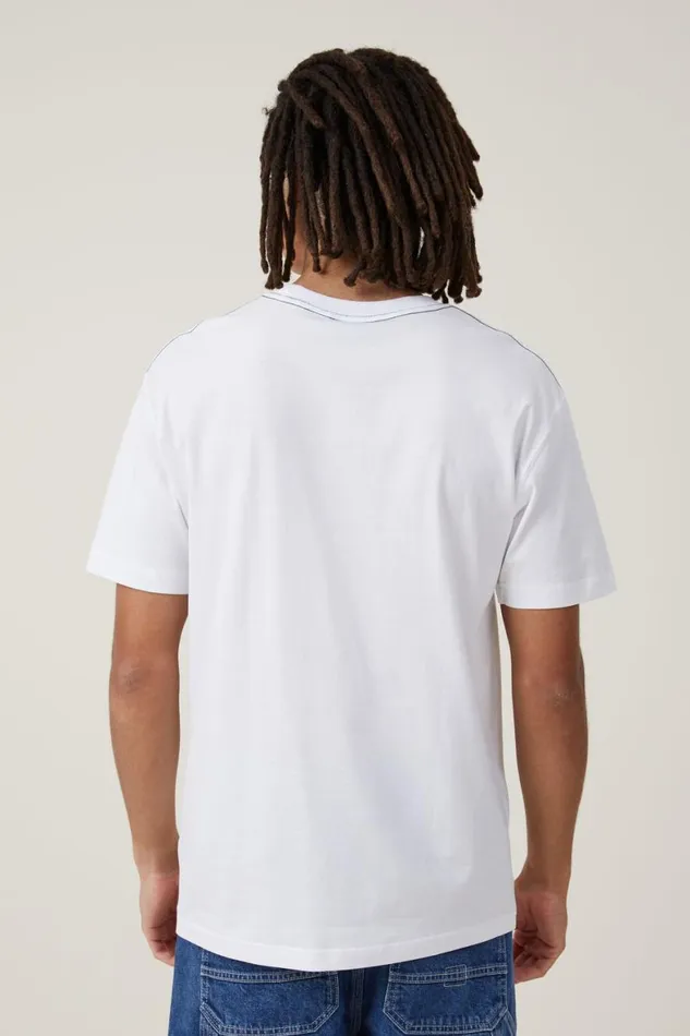 Men Graphic TShirts Cotton On Basquiat Loose Fit TShirt Lcn Bsq Whitealert