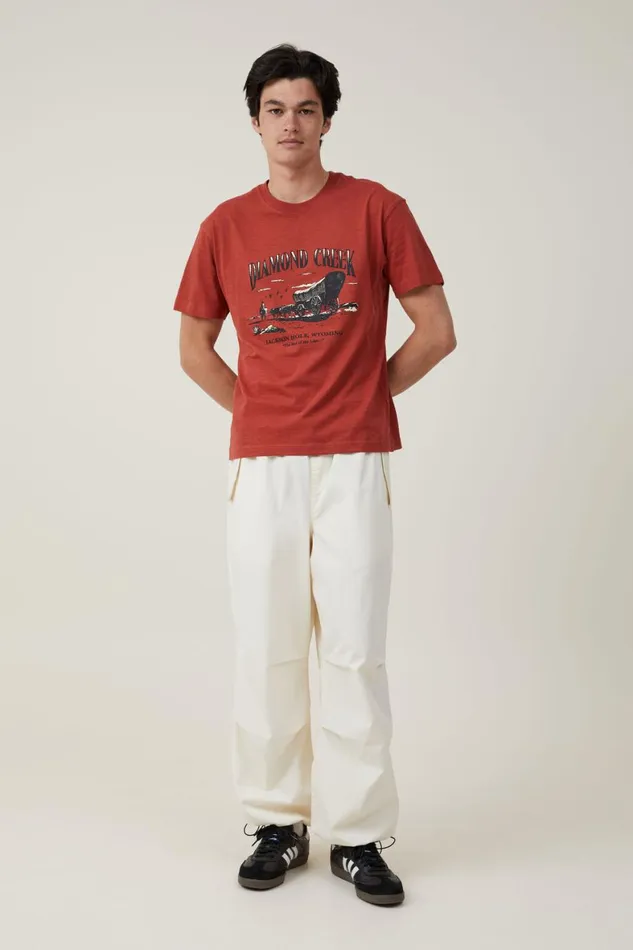 Men Graphic TShirts Cotton On Loose Fit Graphic TShirt Bruschetta Reddiamond Creek